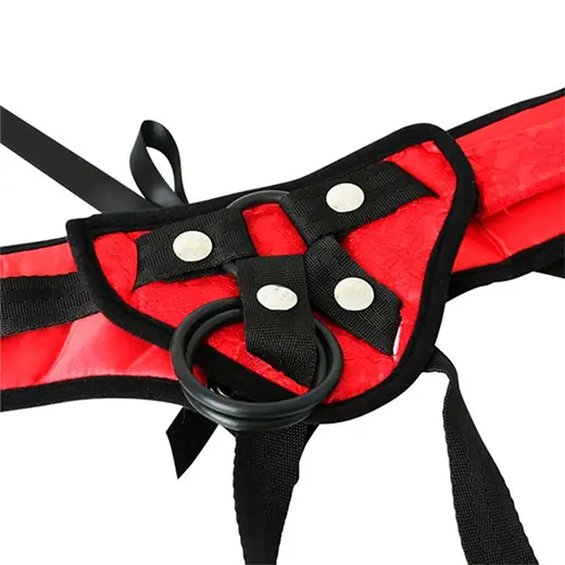 Harnais gode ceinture corset Red Lace