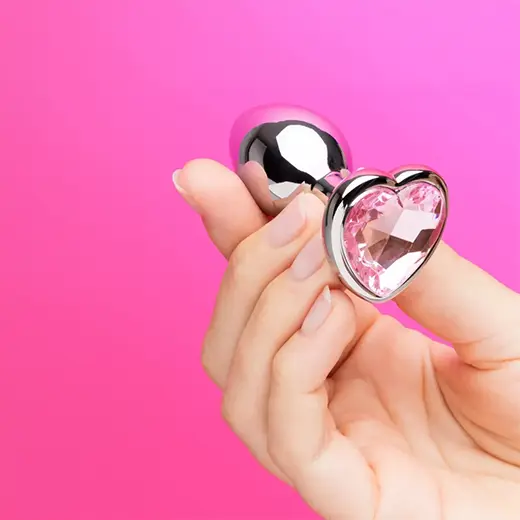 Plug anal bijou coeur Secret Shine rose small 145 g Lovehoney